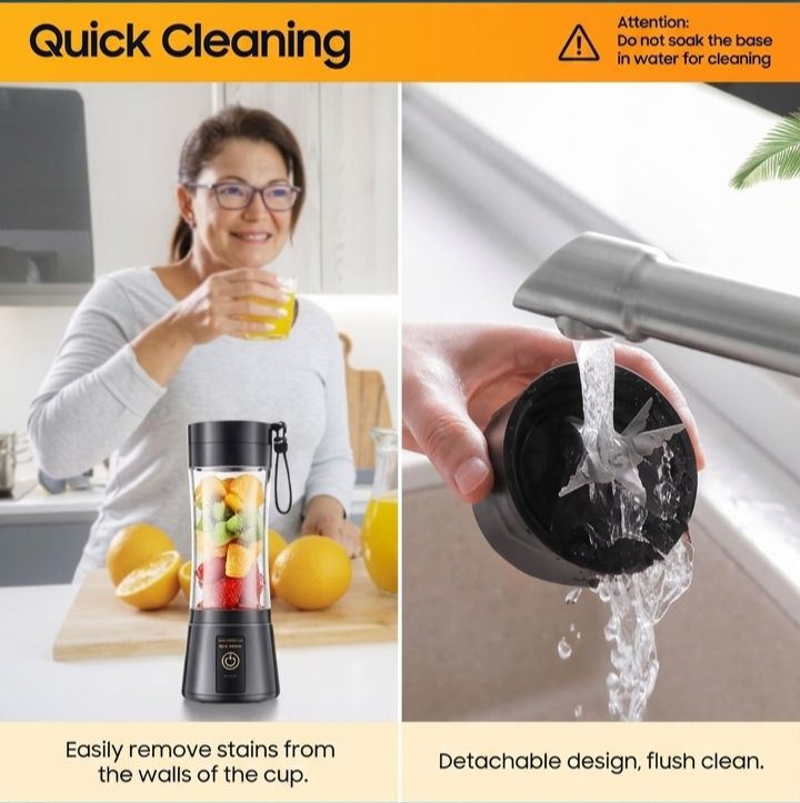 Portable Blender 600ml | Make Smoothies, Shakes, Cold coffee & Juices Anywhere| Blender and shaker | 230W Motor, USB-C Rechargeable 4000mAh Battery, for Gym/Home/Office/Travel