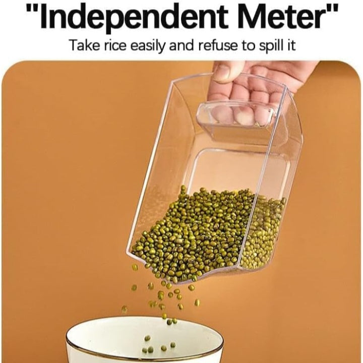 Grain Dispenser, Rotating Rice Dispenser Storage Container, 6-Compartment Dry Food Dispenser, Dried Fruit Food Storage Box, Food Storage Containers For Kitchen Small Grains, Beans, Rice, White